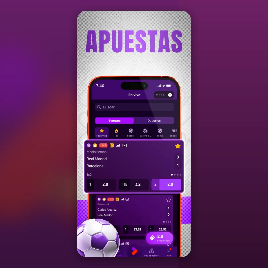 Captura oficial de la app de Tonybet
